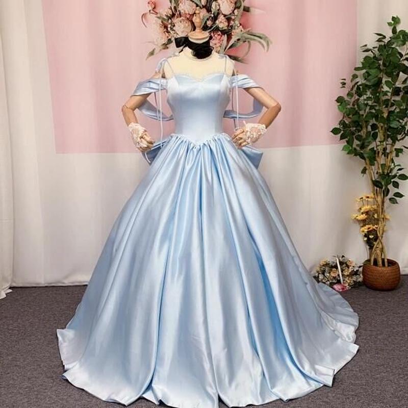 可愛い カラードレス 光沢感がある サテンカラードレス 抜群のおしゃれ見え オフショ