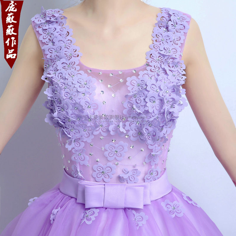 薄紫 可愛いウェディングドレス ドレスワンピース結婚式 発表会 演奏会 パ ティ 薄紫 可愛いウェディングドレス ドレスワンピース結婚式 発表会 演奏会 パ ティ