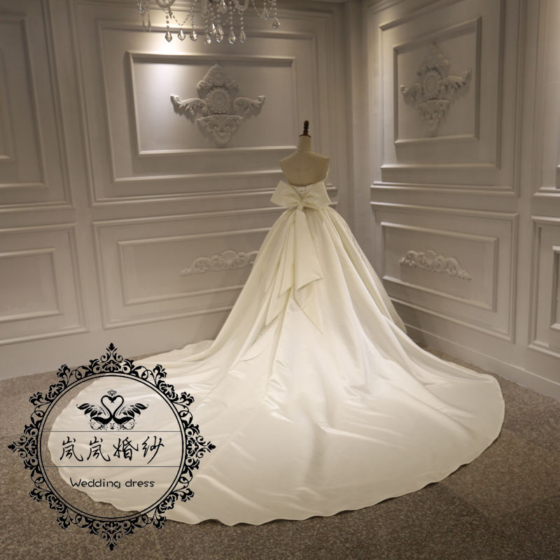 サイズ ウエディングドレス チューブトップ プリンセス ロングトレーン