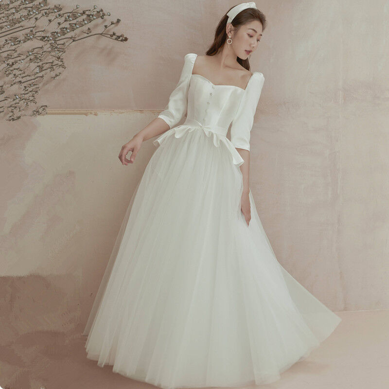 楽天ランキング1位 フランス風 ラウンドネック プリンセスライン 前撮り ウエディングドレス ロングドレス Albinofoundation Org