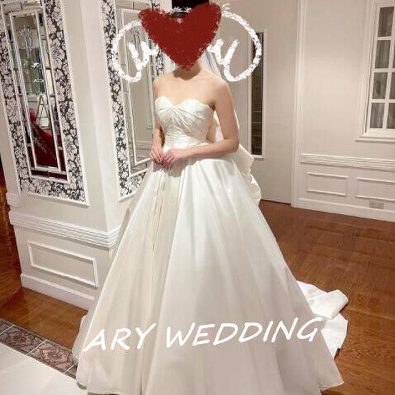 高品質 ベアトップ 光沢サテン ウエディングドレス プリンセスライン クラシカル 憧れ 高品質 ベアトップ 光沢サテン ウエディングドレス プリンセスライン クラシカル 憧れ