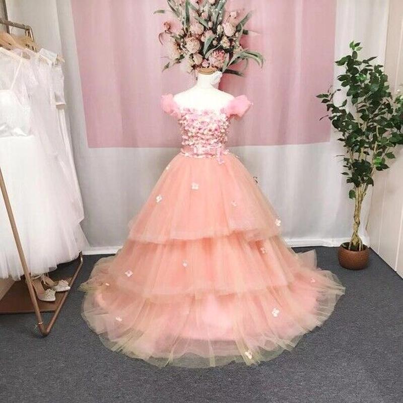 花びらカラードレス ウェディングドレス オフショルダー 結婚式 二次会 前撮り パーティー