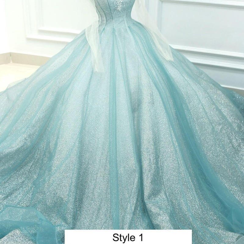 高品質 カラードレス 薄緑 上品透け袖 Disney プリンセスライン エレガント 華や