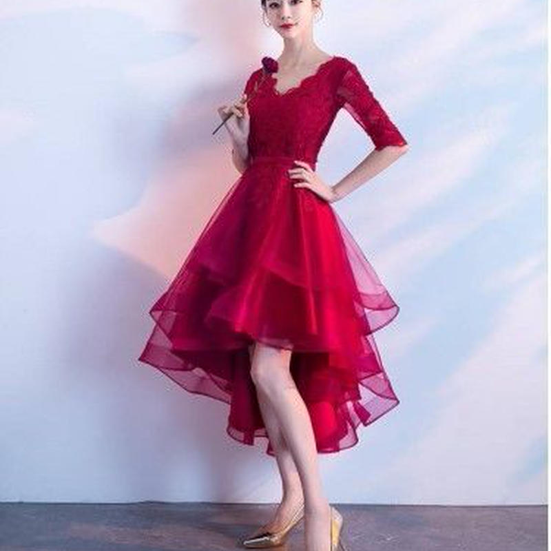 42 割引正規代理店 発表会フィッシュテールドレス赤オフショルダー花びら飾りフレアワンピースエレガントレ ワンピース ドレス レディース服 Coyoterungolf Com