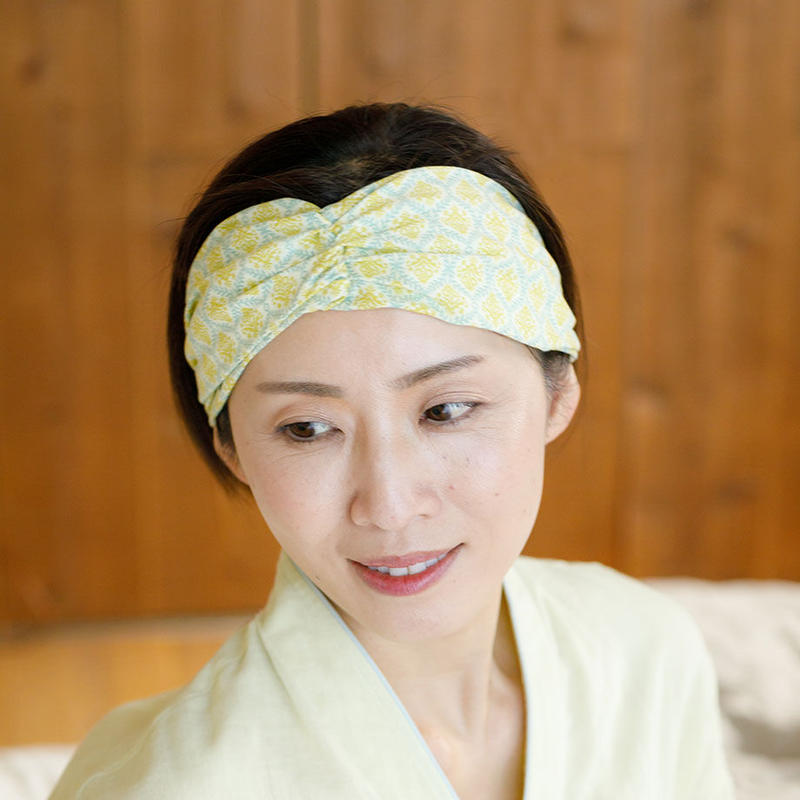 和晒 二重ガーゼパジャマ Panema ガーゼ手ぬぐい ヘアバンドset グリーン くら