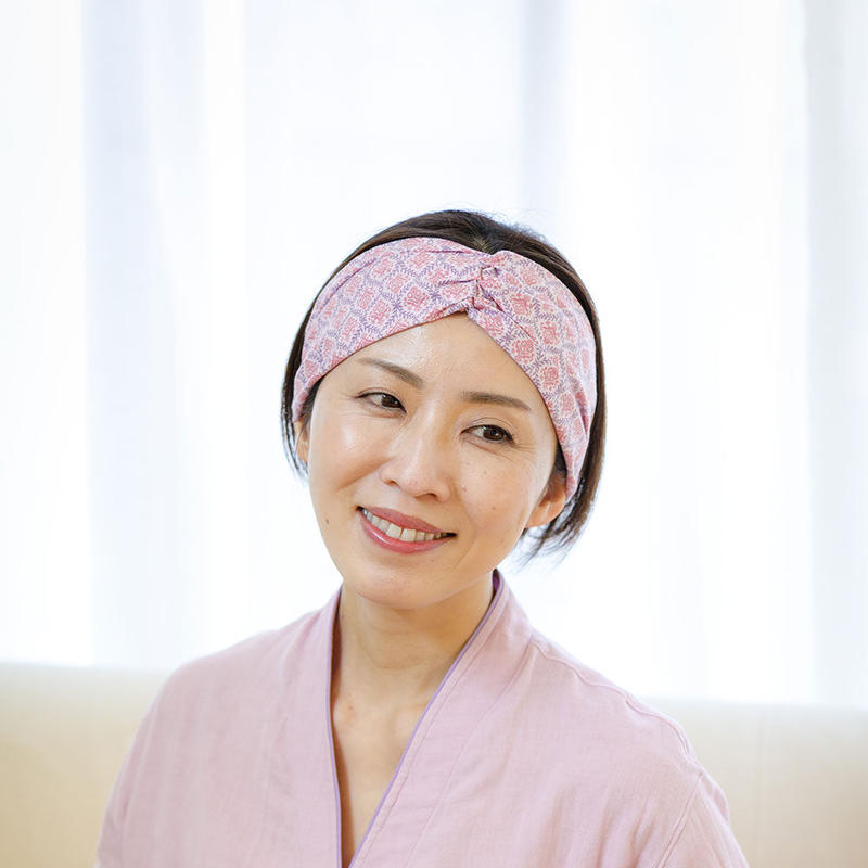 和晒 二重ガーゼパジャマ Panema ガーゼ手ぬぐい ヘアバンドset ラベンダー く