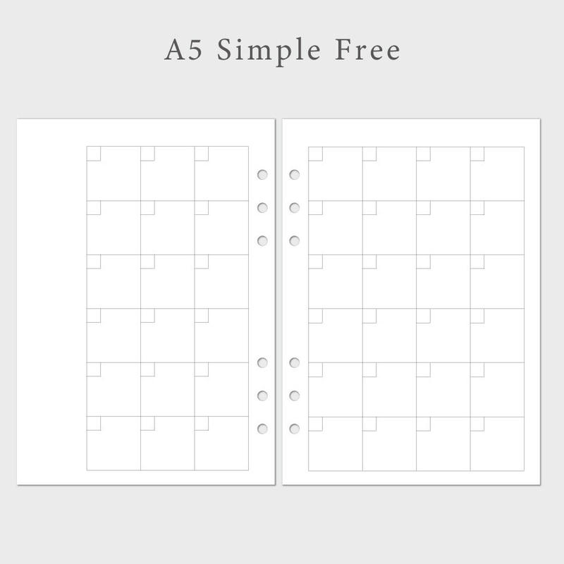 無料dl 枠だけ 装飾自在のカレンダータイプ手帳リフィル バレットジャーナル Coco