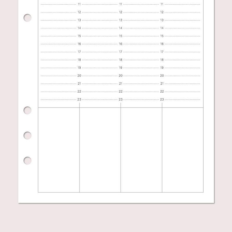 週間 時間管理に便利でシンプルなバーチカルタイプの手帳リフィル Coco Journal