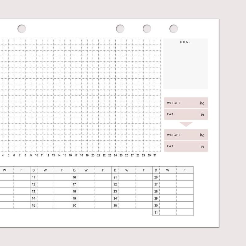 アイデア 今度こそダイエット成功したい人のための体重グラフ 体重体脂肪の記録ができるリフィル アイデア 今度こそダイエット成功したい人のための体重グラフ 体重体脂肪の記録ができるリフィル