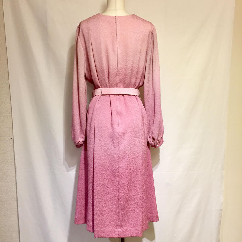 スモークピンク グラデーション ワンピース 1970s France デッドストック C