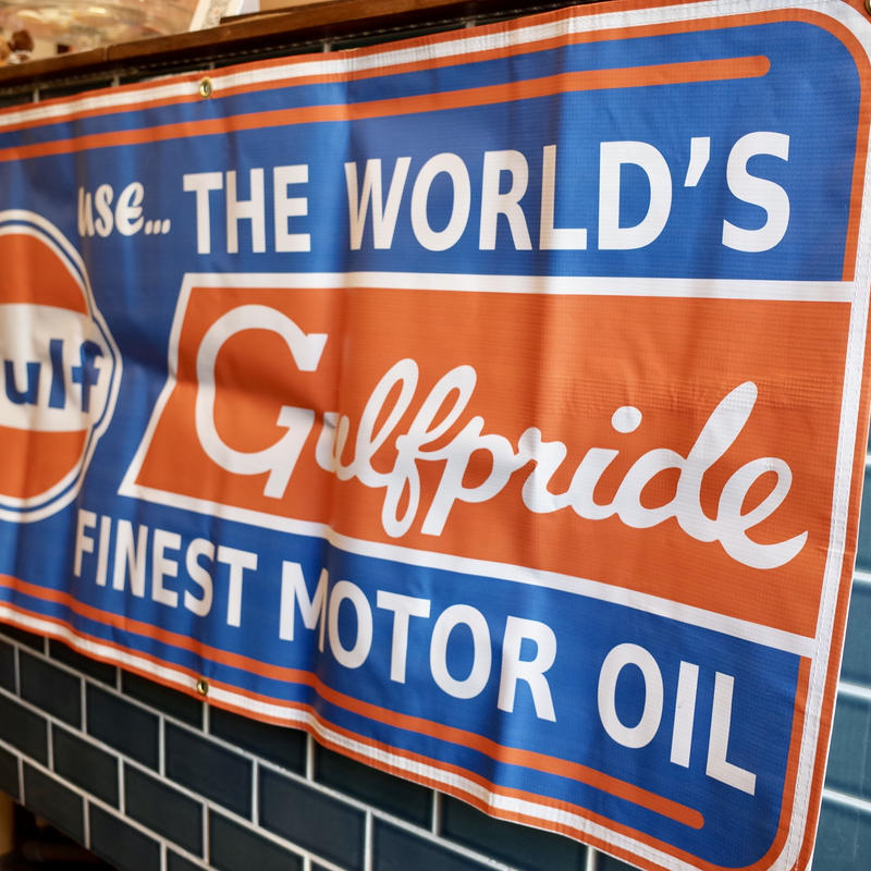 GULF ガルフ MOTOR OIL オイル バナー 看板 タペストリー 店舗 | Coll...