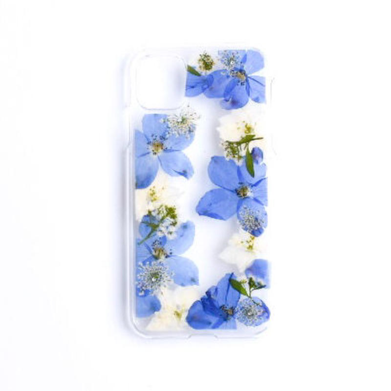 押し花ケース Iphone11 Xr デルフィニウム Coloring 押し花ケース Iphone11 Xr デルフィニウム Coloring