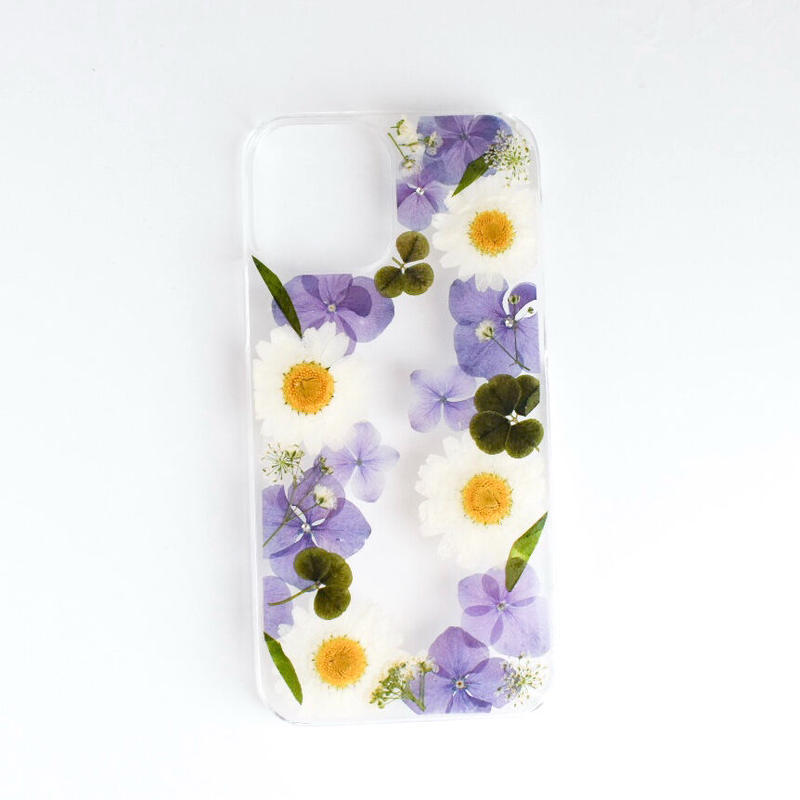 押し花ケース Iphone11 Xr 11pro 12 12pro 13 13pro あじさい 押し花ケース Iphone11 Xr 11pro 12 12pro 13 13pro あじさい