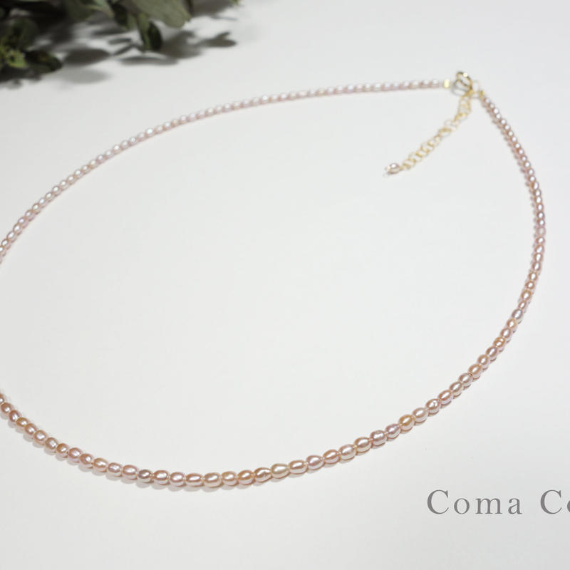 ちいさな小粒パールネックレス ピンク Coma Coma ちいさな小粒パールネックレス ピンク Coma Coma