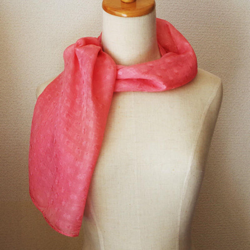 桃花色 シルクのプチストール 蘇芳草木染め 送料無料 Comfortable Living