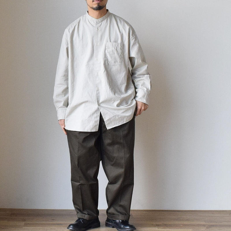 Audience オーディエンス オックス バンドカラー ボックス Aライン シャツ C