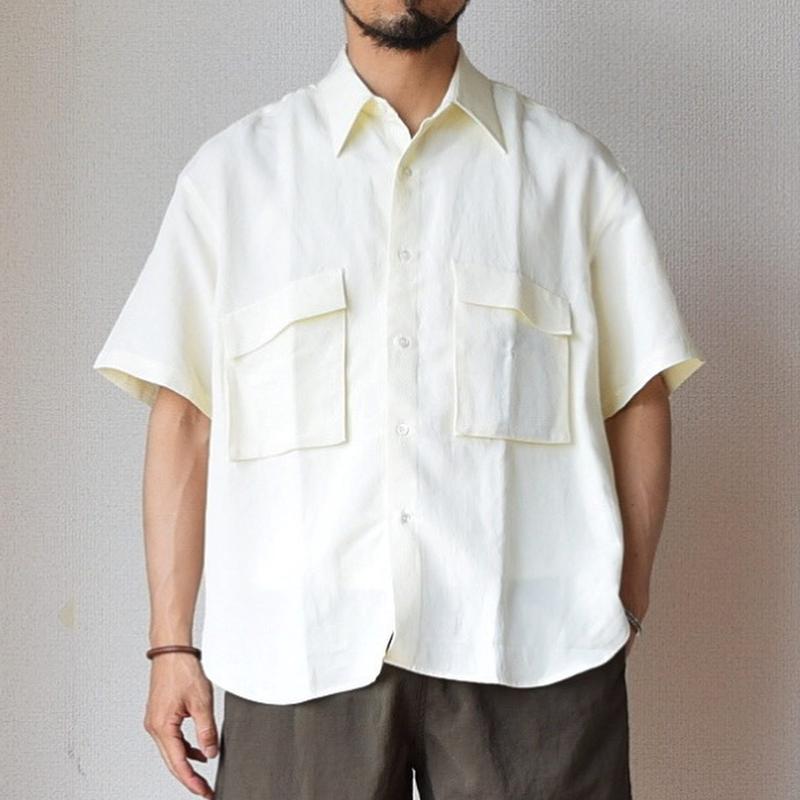 袖を通すごとに増す魅力 Unitus ユナイタス ハーフスリーブ オーバーシャツ ホワイト