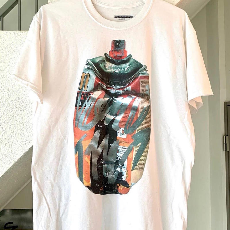Ryuji Kamiyama 神山隆二 ビッグスプレー Tシャツ ホワイト