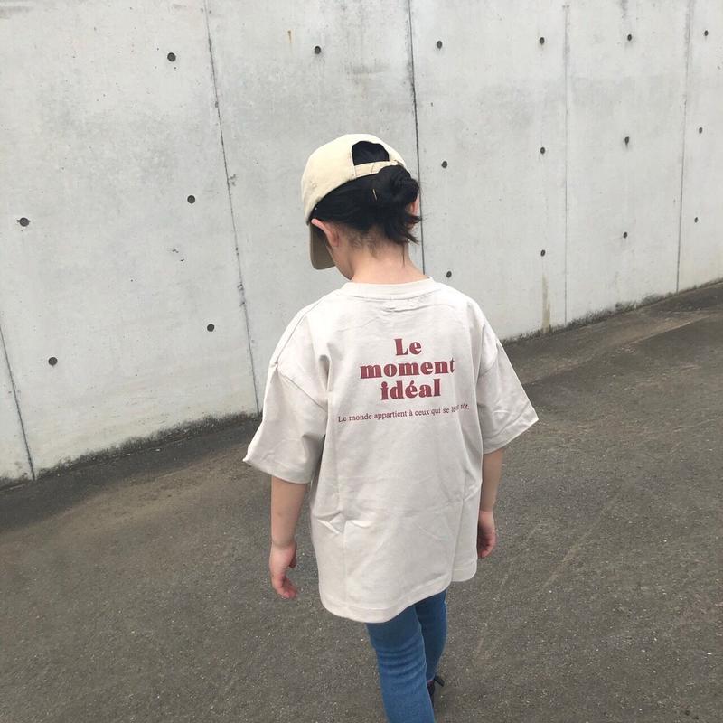 Kids バックプリントロゴtシャツ ライトベージュ 110 150 Copine