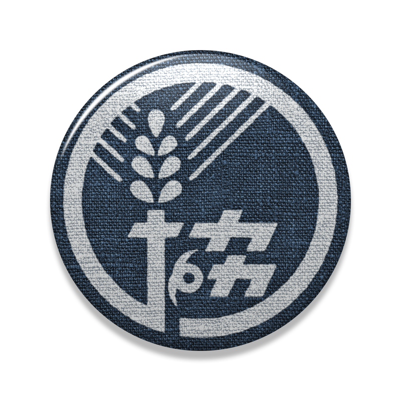 農協マーク 缶バッヂ 藍 Counterfeiter S