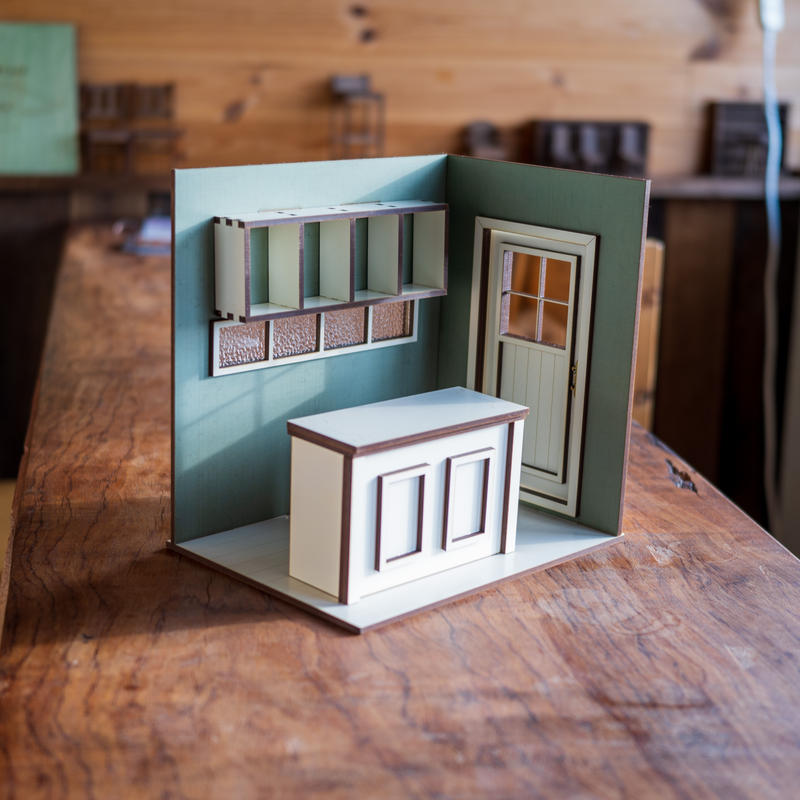 1 10スケールドールハウス新作壁紙グリーン 小さなお店 Kkcompany Com
