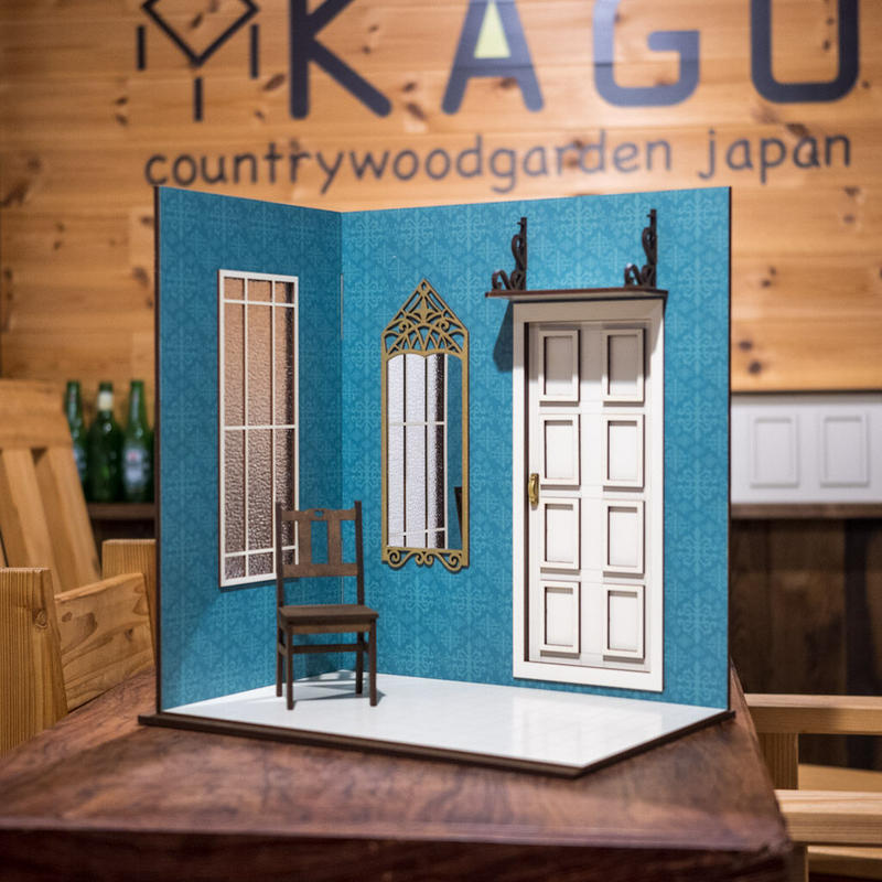 1 6スケールドールハウス洋館いい感じのブルー壁紙 Kkcompany Com