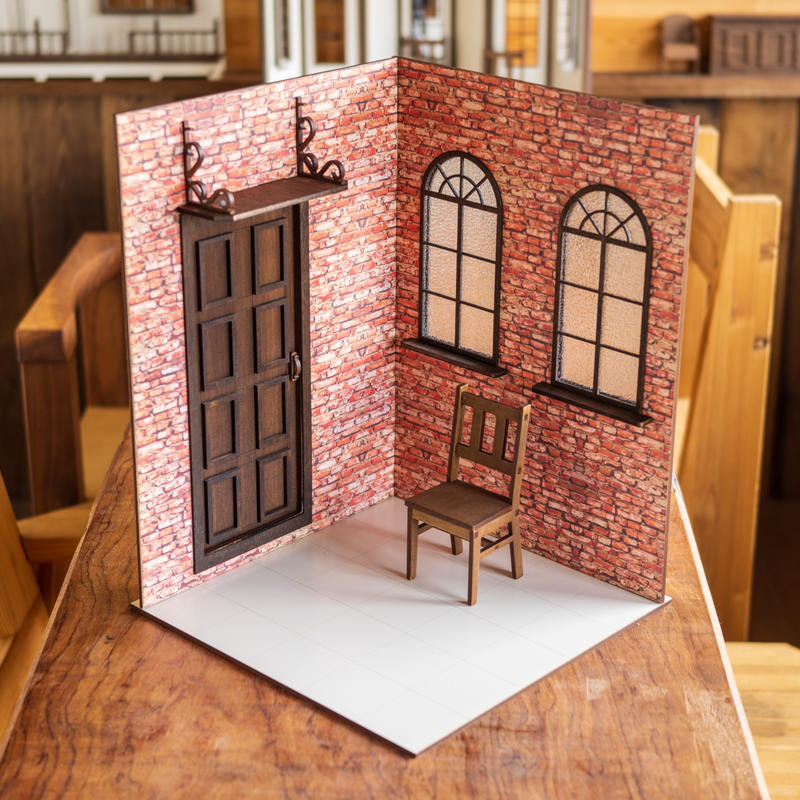 ドールハウス丸いドアのガーデン