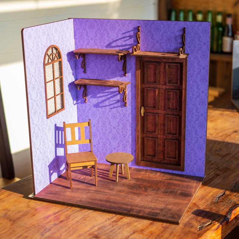 NO.101 木製 ドールハウス 背景ボード NO.101 木製 ドールハウス 背景