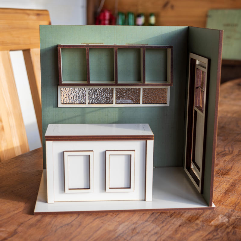 1 10スケールドールハウス新作壁紙グリーン 小さなお店 Kkcompany Com