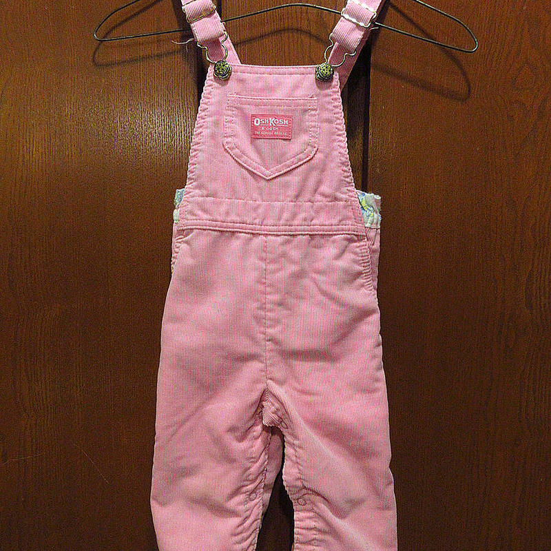 ビンテージ90 S Oshkoshキッズコーデュロイオーバーオールピンクsize 24 210