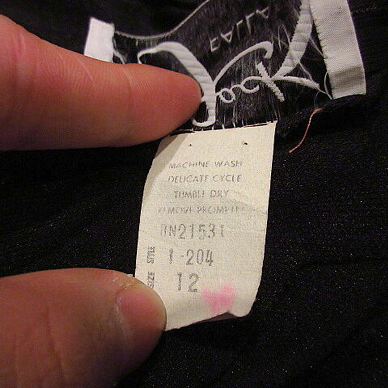 ビンテージ70 S Mr Jackリボン付き長袖ワンピース黒size 12 11f3