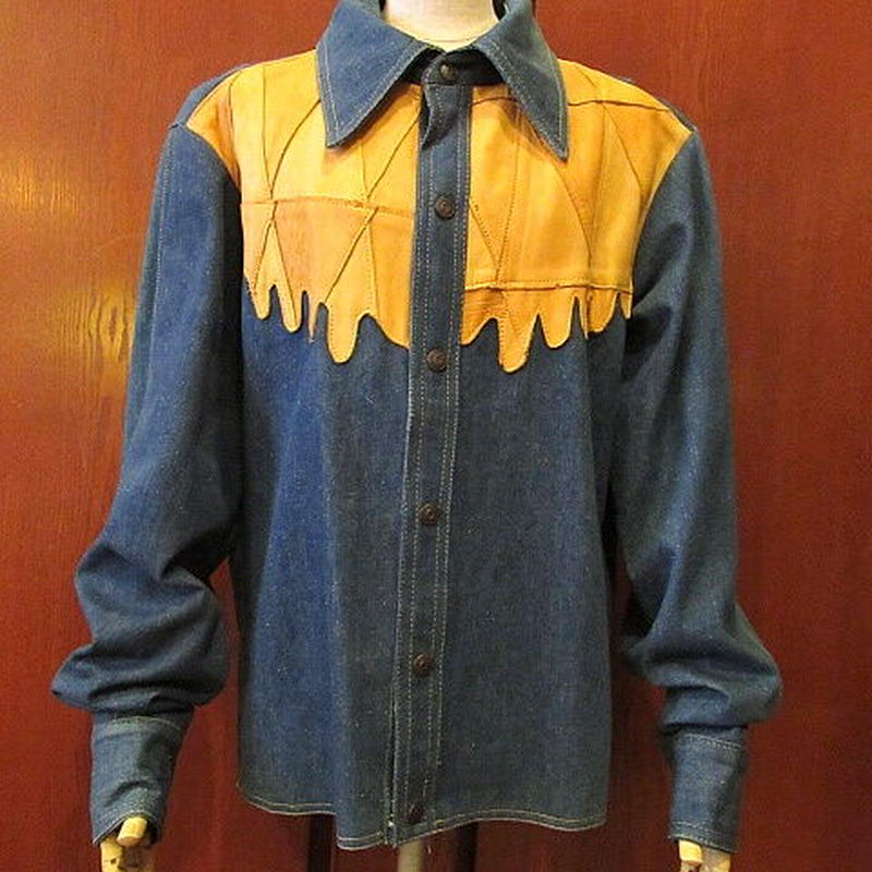 70′S Antonio guiseppe 刺繍 デニムシャツジャケット 【超目玉