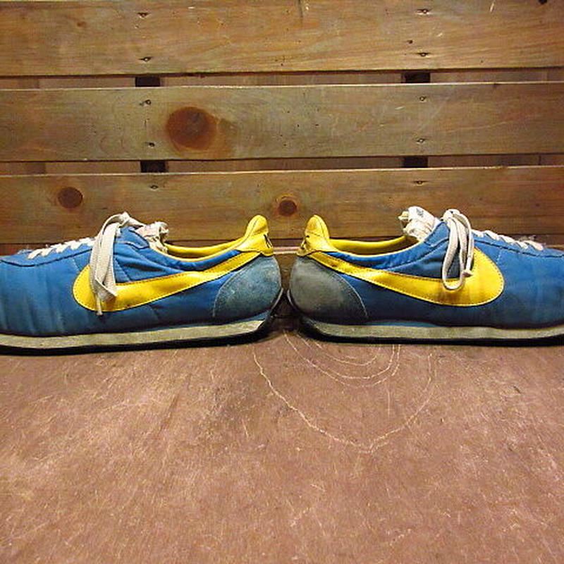 ビンテージ70 S Nikeワッフルトレーナー青 黄 0906n6 M Snk 29cm
