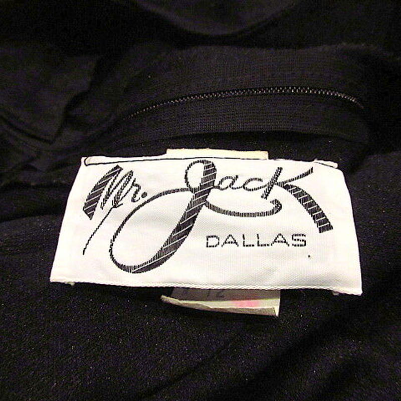 ビンテージ70 S Mr Jackリボン付き長袖ワンピース黒size 12 11f3