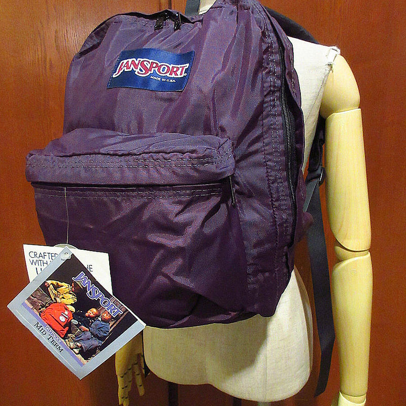 ビンテージ90 S Deadstock Jansportナイロンバックパック紫 f