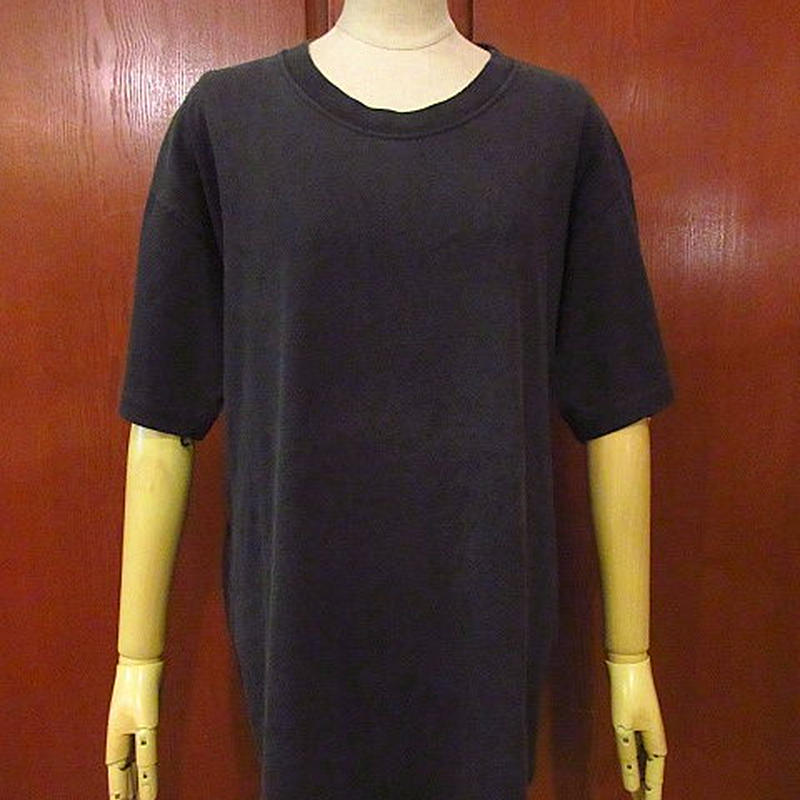 ビンテージ80 S90 S コットン黒無地tシャツsizel 42 44 0705f3