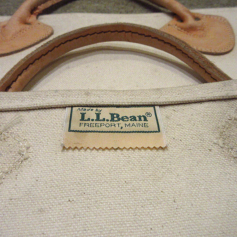 ビンテージ80's○L.L.Beanレザーハンドルキャンバスログキャリー ビンテージ80's○L.L.Beanレザーハンドルキャンバスログキャリー