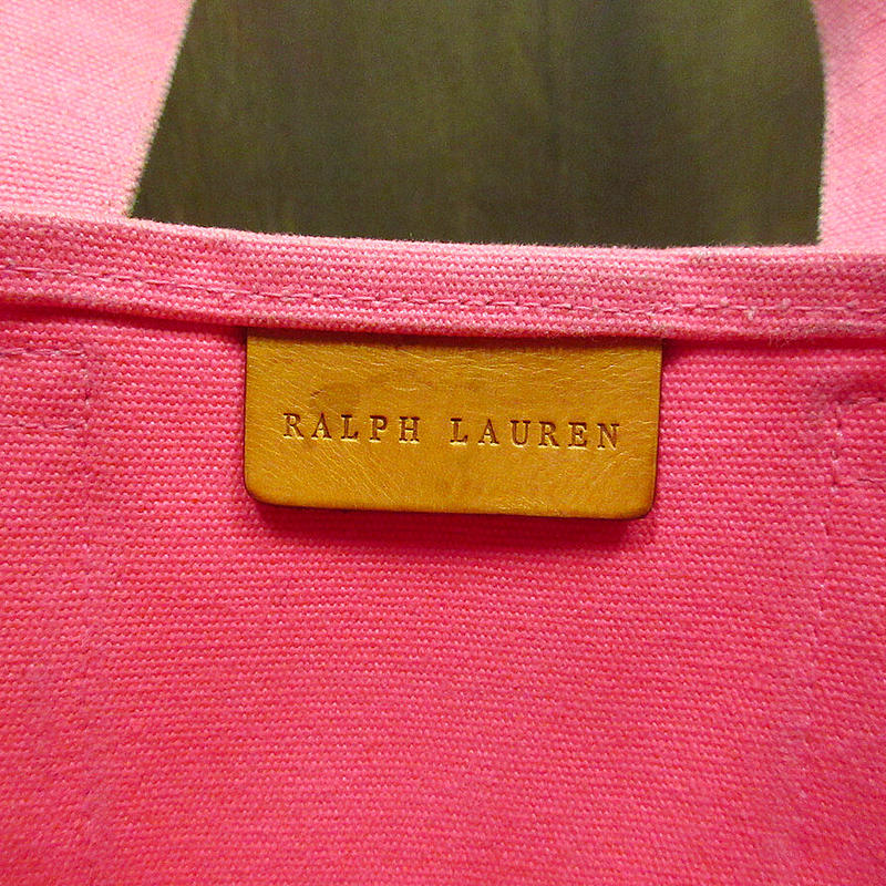 Ralph Lauren 花柄切り替えキャンバストートバッグ ピンク n7 Bag