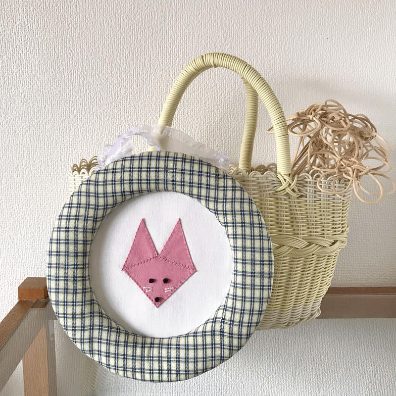 藤色 折り紙アニマルの額飾り 大 きつね Ronronner