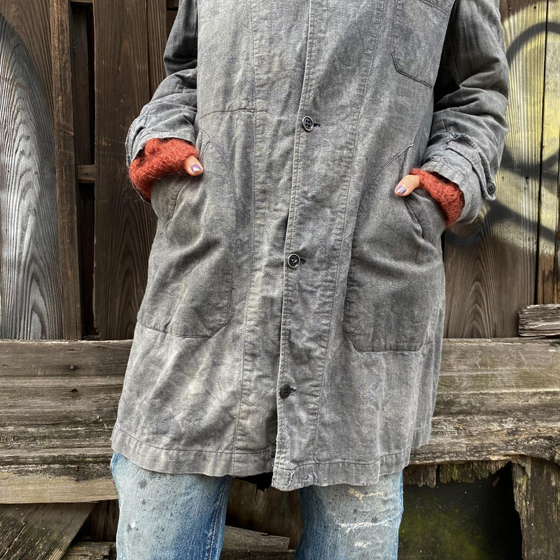 40sデッドストック ブラックシャンブレーパンツ ユーロヴィンテージ