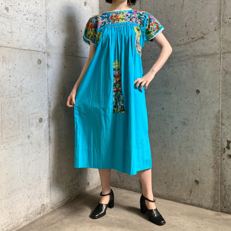 70 Off Lサイズ メキシコ刺繍 ロングワンピース サンアントニオけ ロングワンピース