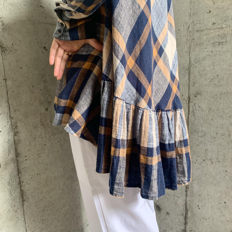 Free People フリルデザイン チェックシャツ 7660 Crunch Ar