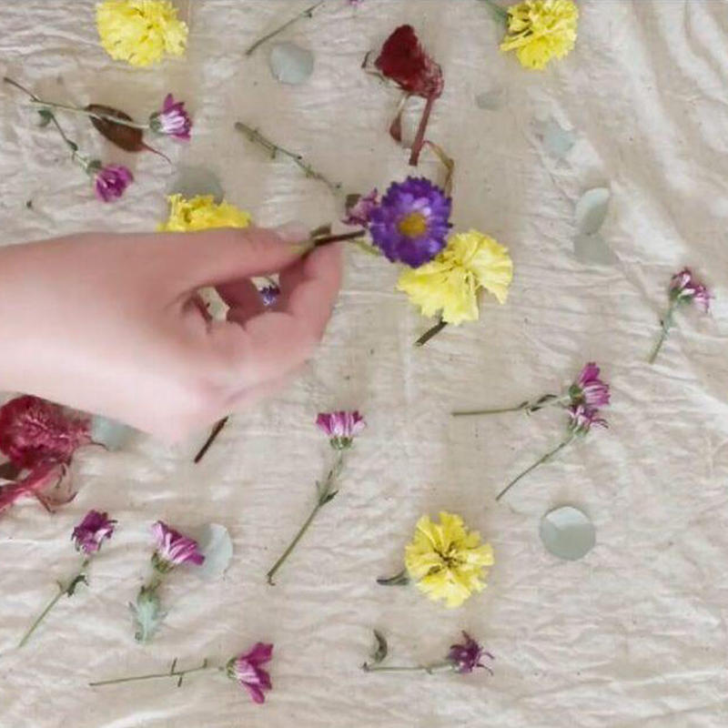 6月5日 日 風呂敷 季節のお花を使った花びら染めの会 作家 Usausabonbo