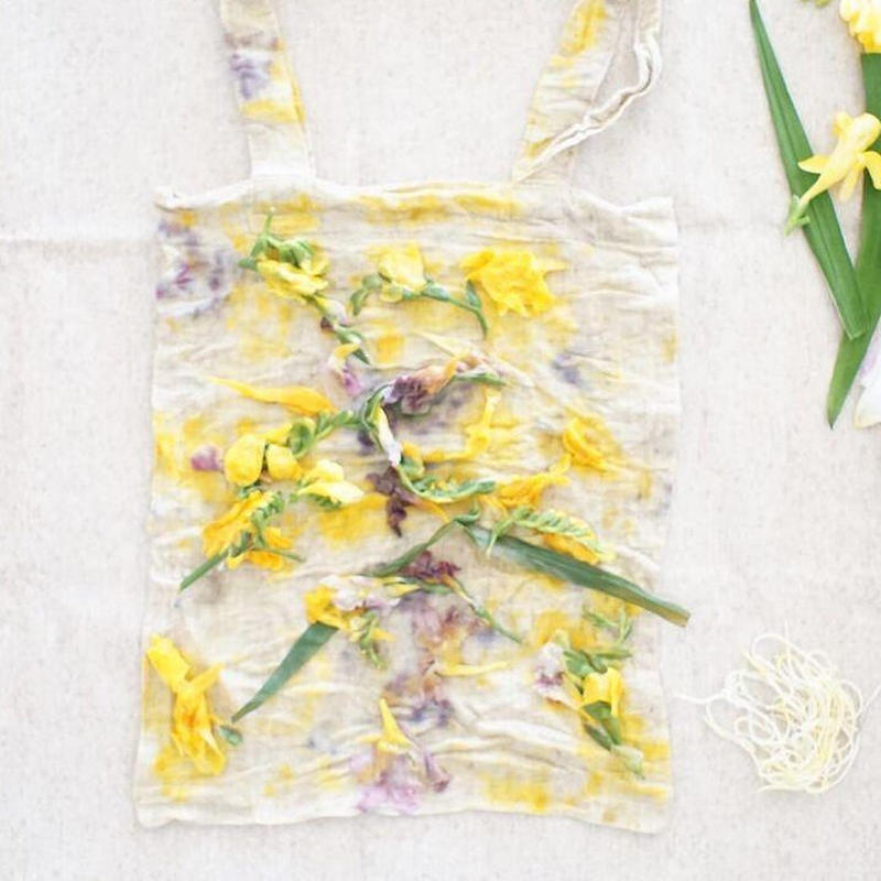 5月22日 日 トートバッグ 季節のお花を使った花びら染めの会 作家 Usausab