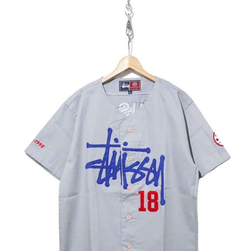 90 S Old Stussy Baseball Shirt Stussy 18 Grey
