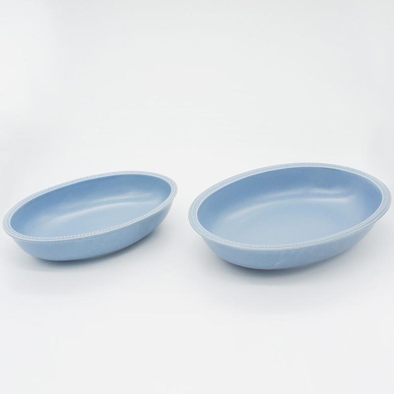 M028bg パンとごはんと リムドット オーバルボウル L Blue Gray