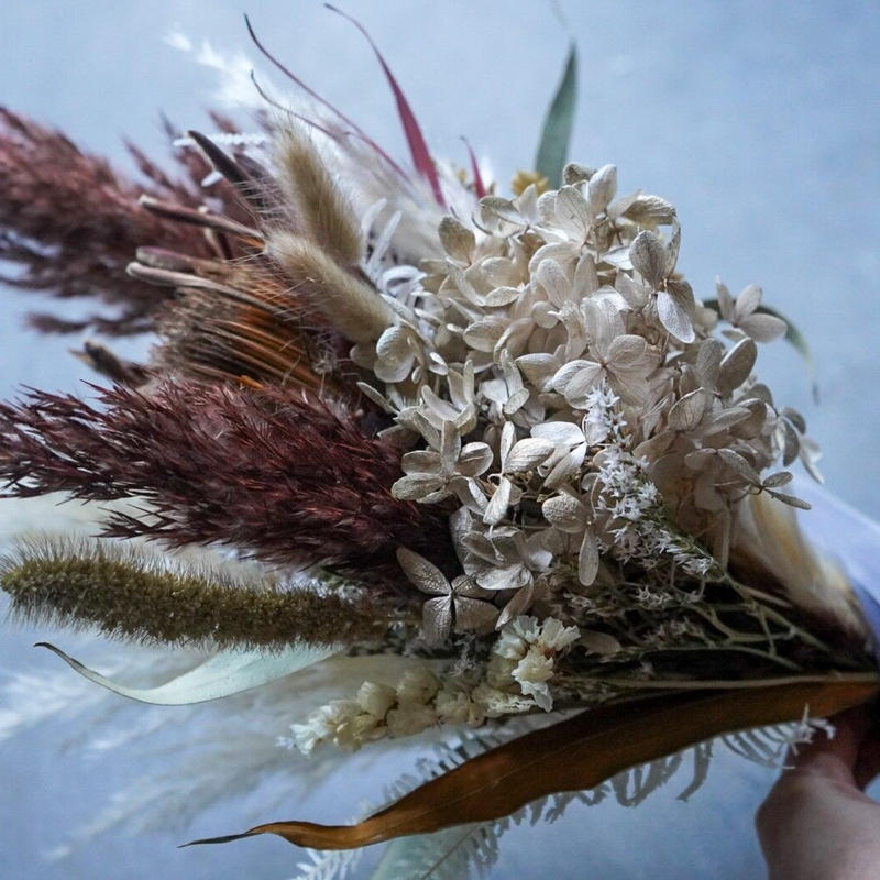 ドライフラワー ブーケ ブルームリード アジサイ ラグラス Iowergo