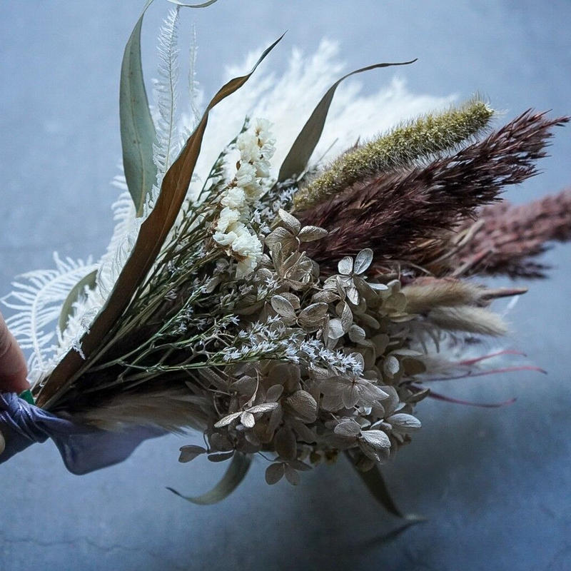 ドライフラワー ブーケ ブルームリード アジサイ ラグラス Iowergo