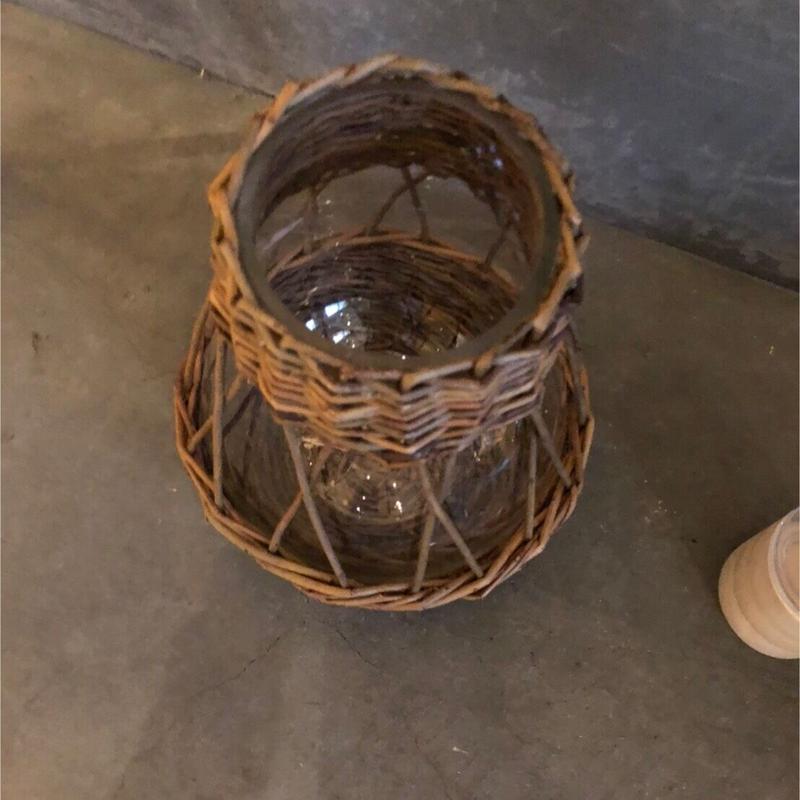 ガラス カゴ フラワーベース 花瓶 インテリア フラワーアレンジメント オシャレ 新生活