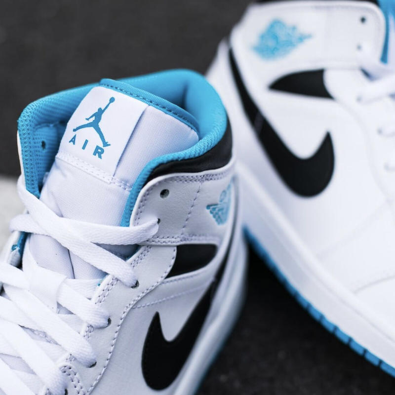 Nike ナイキ Air Jordan1 Mid エアジョーダン1 ミッドカット 白 水色 レ